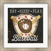 Framed Eat, Sleep, Play, Baseball