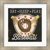 Framed Eat, Sleep, Play, Baseball