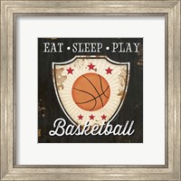 Framed 'Eat, Sleep, Play, Basketball' border=