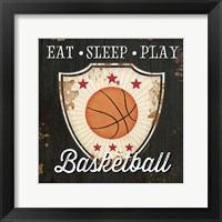 Framed 'Eat, Sleep, Play, Basketball' border=