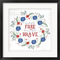 Land of the Free - Floral Framed Print