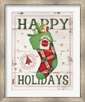 Framed Happy Holidays Stocking