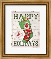Framed Happy Holidays Stocking