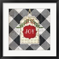 Joy Christmas Plaid Framed Print