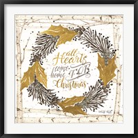 Framed All Hearts Come Home for Christmas Birch Wreath