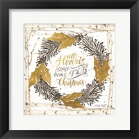 Framed All Hearts Come Home for Christmas Birch Wreath