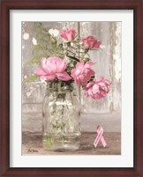 Framed Pink Roses for Breast Cancer Awareness