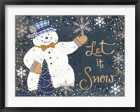 Framed Snowy Christmas Snowman