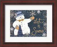 Framed Snowy Christmas Snowman