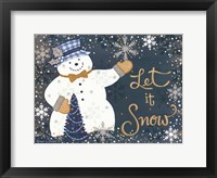 Framed Snowy Christmas Snowman