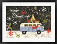 Framed VW Christmas Bus