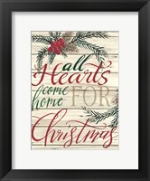 Framed All Hearts Come Home for Christmas Shiplap