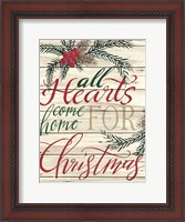 Framed All Hearts Come Home for Christmas Shiplap