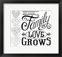 Framed In Our Family Love Grows