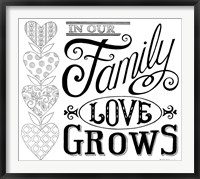 Framed In Our Family Love Grows