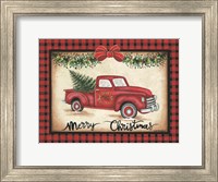 Framed Merry Christmas Truck