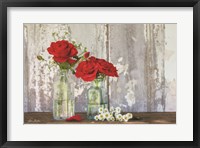 Framed Red Velvet Roses