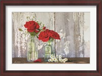 Framed Red Velvet Roses