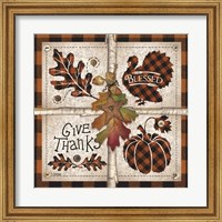 Framed Autumn Four Square Give Thanks