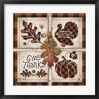 Framed Autumn Four Square Give Thanks