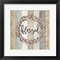 Framed Blessed Pussy Willow Wreath