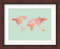 Framed Marble World Map