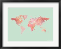 Framed Marble World Map