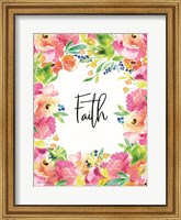 Framed Faith Watercolor Flowers