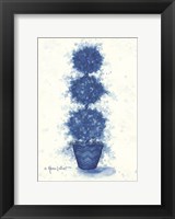 Framed Blue Triple Sphere Topiary