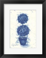 Framed Blue Double Sphere Topiary