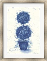 Framed Blue Double Sphere Topiary