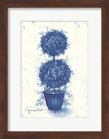 Framed Blue Double Sphere Topiary