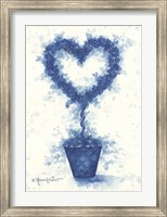 Framed Blue Heart Topiary