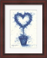 Framed Blue Heart Topiary