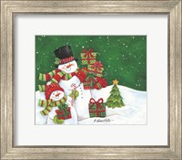 Framed Father and Son Merry Christmas Snowmen