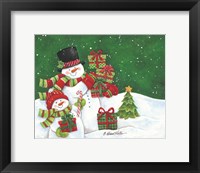 Framed Father and Son Merry Christmas Snowmen