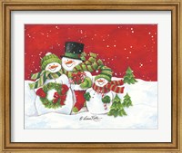 Framed Snowmen Family Merry Christmas