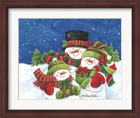 Framed Blustery Snowmen Family