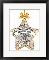 Framed Happy Holidays Ornament