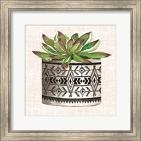 Framed Cactus Mud Cloth Vase I