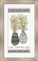Framed Love Gathers Here Mud Cloth Vase