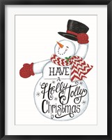 Framed Have a Holly Jolly Christmas Snowman