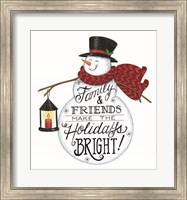 Framed Holidays Bright Snowman
