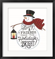 Framed Holidays Bright Snowman