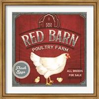 Framed Red Barn Poultry Farm