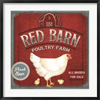 Framed Red Barn Poultry Farm