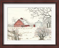 Framed Winter Barn