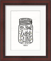Framed Let Your Light Shine Jar