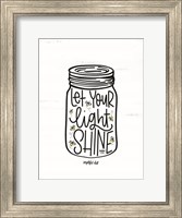 Framed Let Your Light Shine Jar