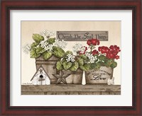 Framed Cherish the Small Things Geraniums